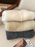 Women Beige Cardigan Cozy Sweater Harajuku Vintage Korean Y2k Long Sleeves V-Neck Cashmere Sweaters Jumper 2000s Clothes Autumn - Image 4