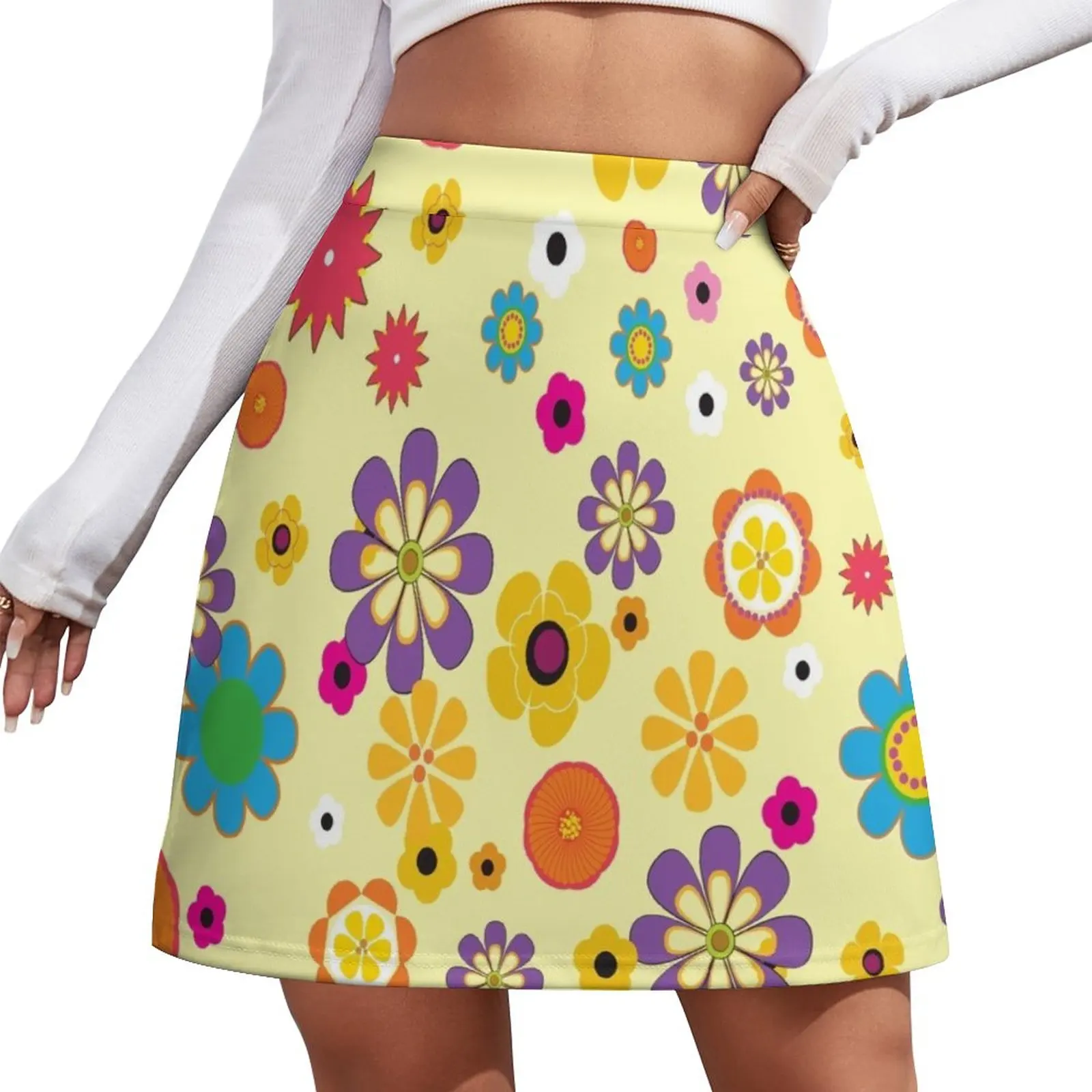 floral flowers Mini Skirt clothes for women micro mini skirt extreme