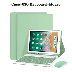 Premium Tablet Case with Detachable Keyboard and Pencil Holder, 9.7 Inch - Spanish (Light Green 2)