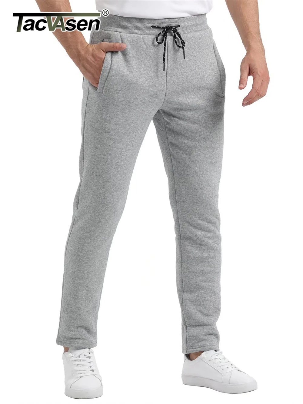 Men's Heavyweight Fleece Cargo Sweatpants Elastic Waist Athletic Workout  Jogger Sherpa Lined Thick Thermal Trousers