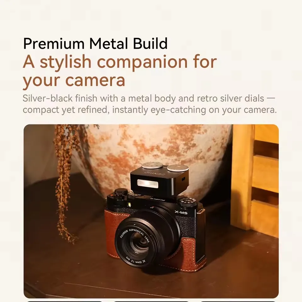 ZENIKO ZT12 카메라 플래시 TTL 자동 측광 레트로 듀얼 다이얼 핫슈 스피드라이트 (후지필름 XT5, A7M4, 니콘, 캐논 R6 호환)
