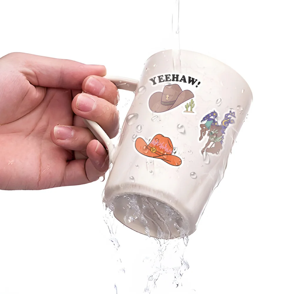 카우걸 스티커, 핑크 카우걸 모자, 카우걸 부츠 스티커, 물병 노트북 스크랩북 카우걸 선물용, 10 개, 50 개