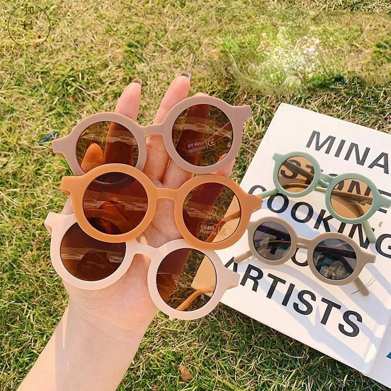 

2023 Boy Girl Cute Cartoon Bear Shape Fashion Round Sunglasses Children Vintage Sunglasses UV Protection Classic Kids Eyewear