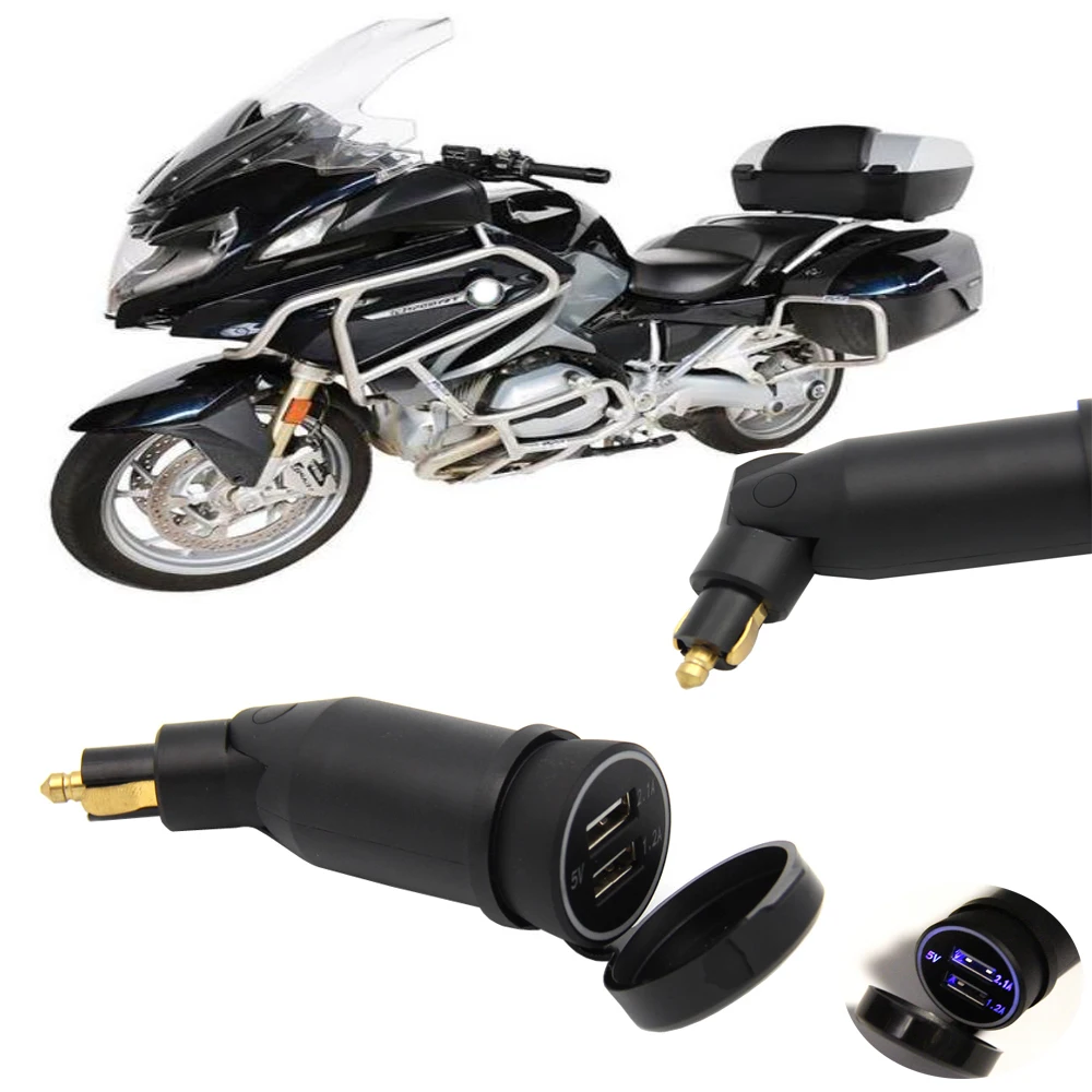 For BMW R1200GS R1200RT F800GS F650GS F700GS R1200 RT ADV Adjustable Dual  USB Interface Port Charger Adapter