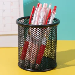 New Durable Metal Mesh Pencil Holder - Square Office Desk Organizer Cup (Rotundity black)
