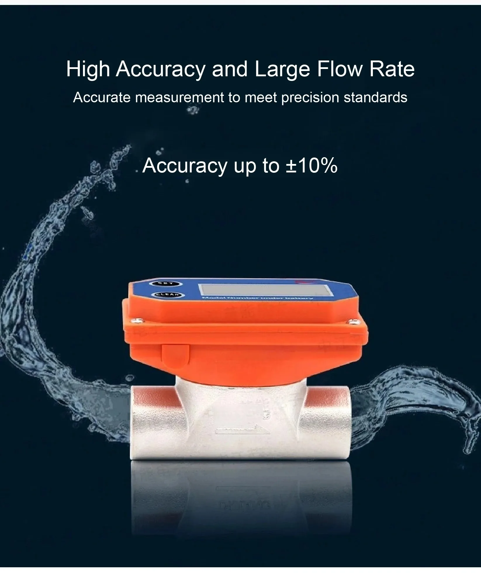 Intelligent Digital Flow Meter Stainless Steel Flowmeter LCD Display Electronic
