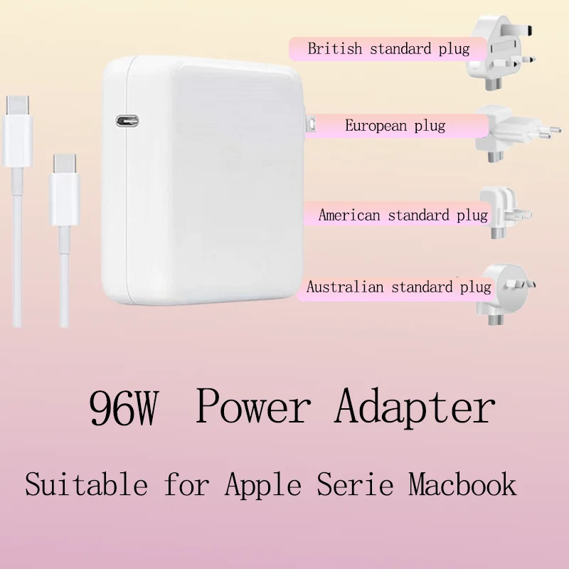 

96W USB C Charger Power Adapter for MacBook Pro 16, 15, 13 inch, New Air 13 inch 2020/2019/2018,Works with Type C PD