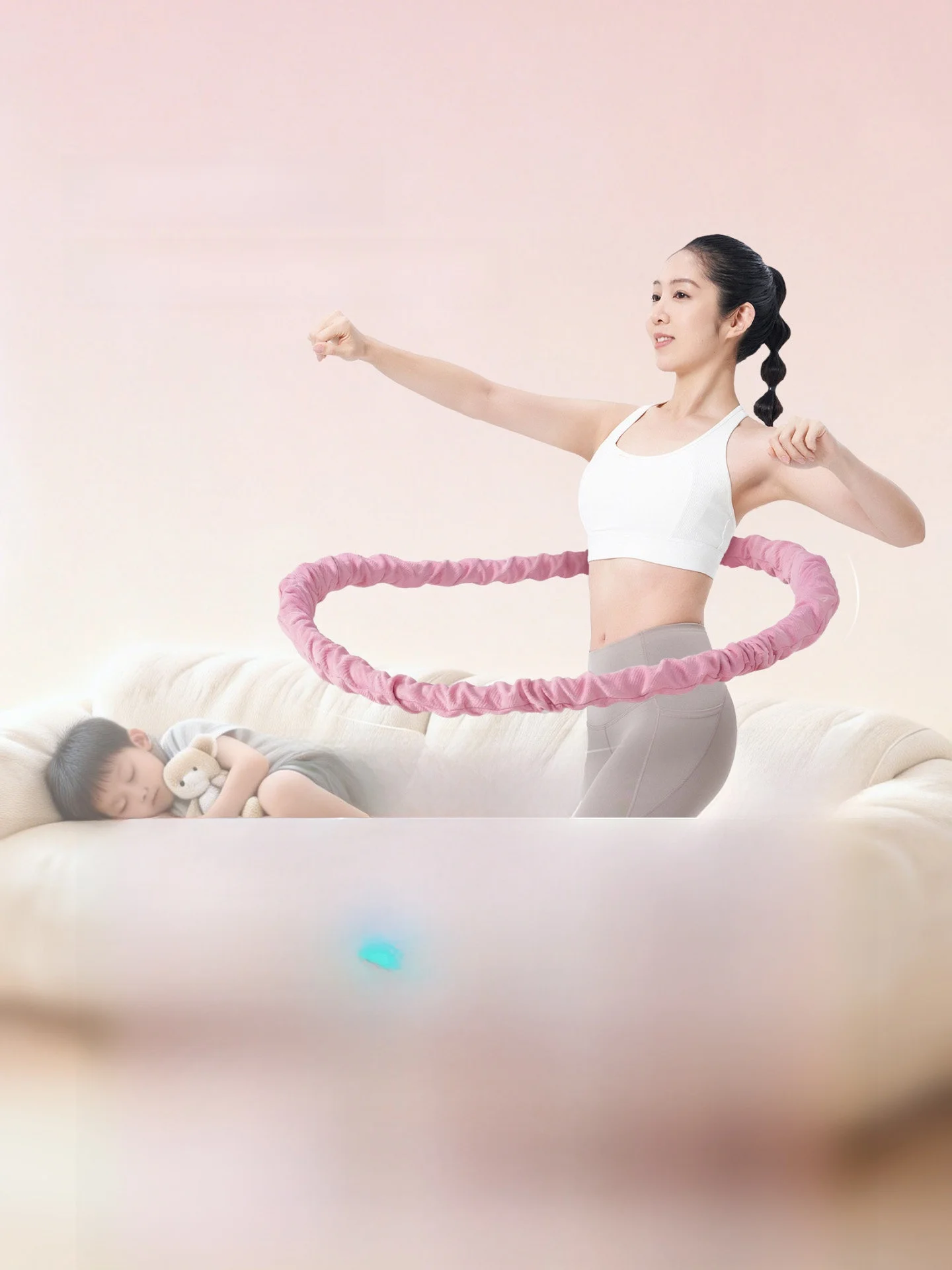 소프트 킵 훌라후프 여성용 복부 슬리밍 홈케어 무소음 허리 트리머 지방 연소 복부 슬리밍 특수 허리 손상 방지
