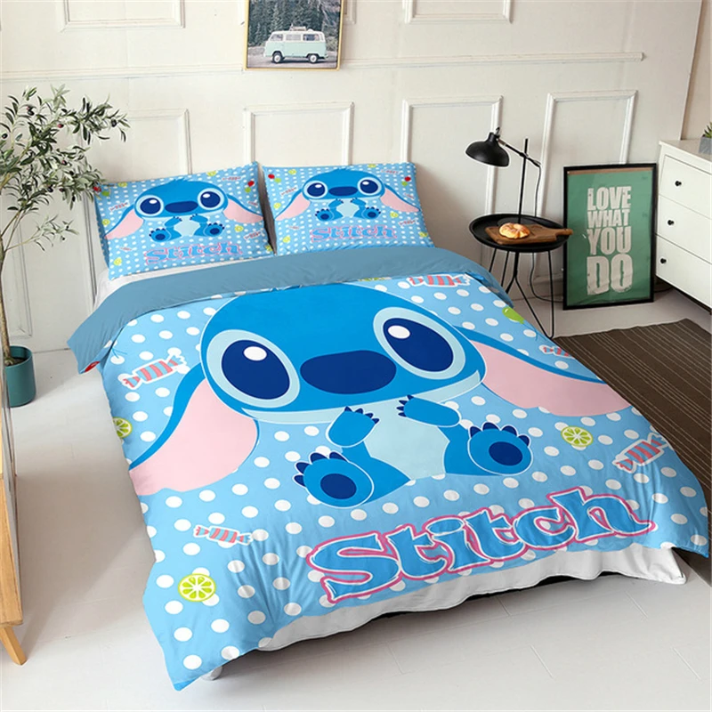 

Disney Lilo & Stitch Bedding Set Cartoon Bedspread Single Twin Full Queen King Size Bedclothes Children's Boy Bedroom Bed Set