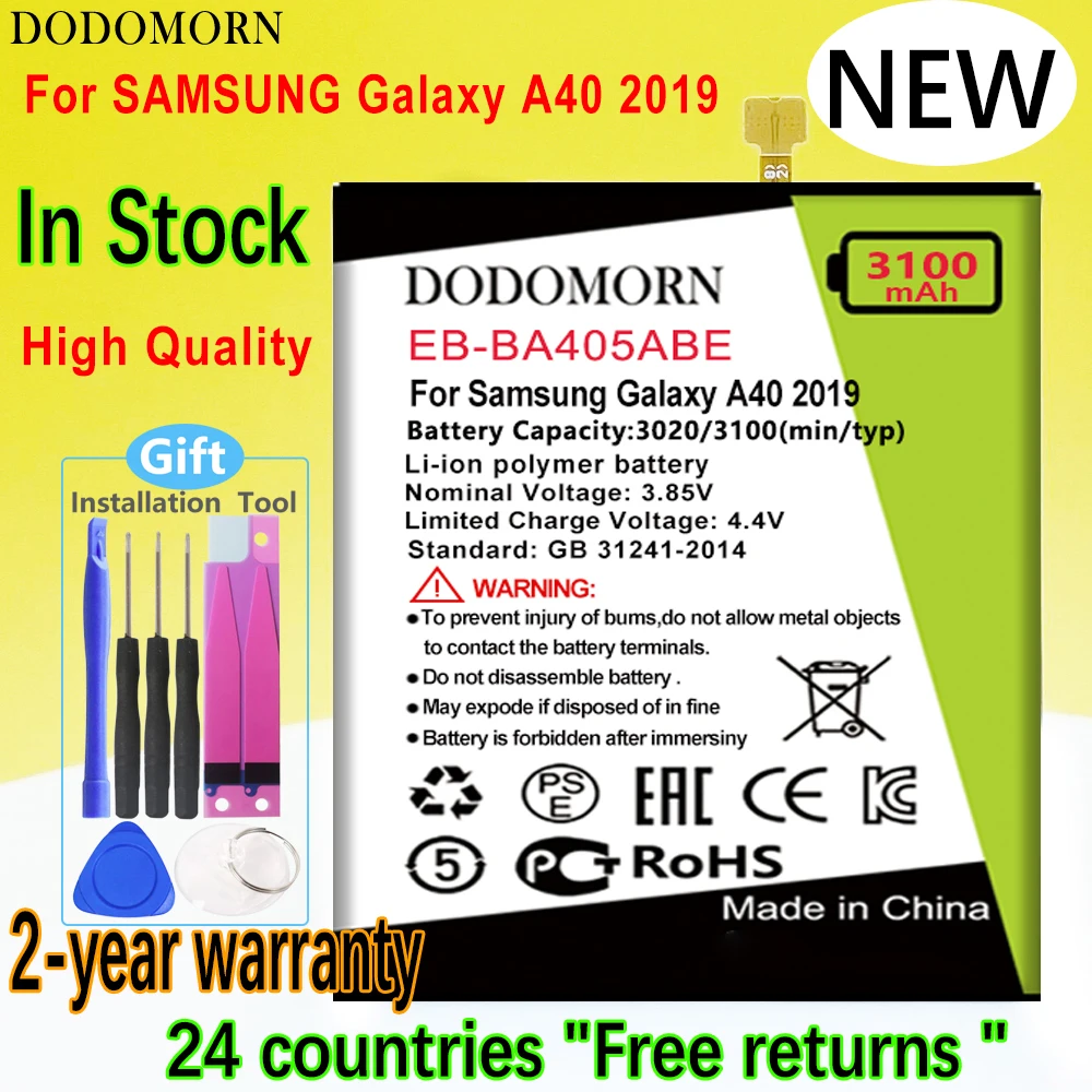 

DODOMORN EB-BA405ABE EB-BA405ABU For SAMSUNG Galaxy A40 2019 SM-A405FM/DS A405FN/DS GH82-19582A High Quality+Tracking Number