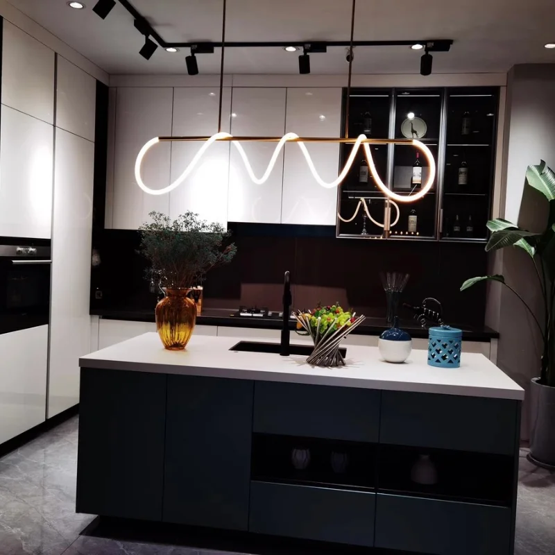 Italienischer langer Kronleuchter, minimalistischer DIY-Designer-Kronleuchter, kreative Röhrenlampe, Wohnzimmer, Schlafzimmer, Esstisch, Leuchten – Detail 19