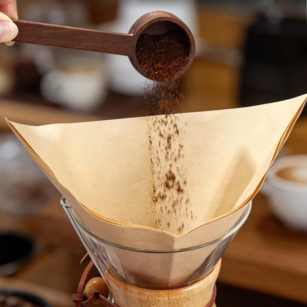 Pre-Folded Unbleached Paper Pour Over Coffee Filters | 5-12 Cup Capacity | Disposable and Convenient Use