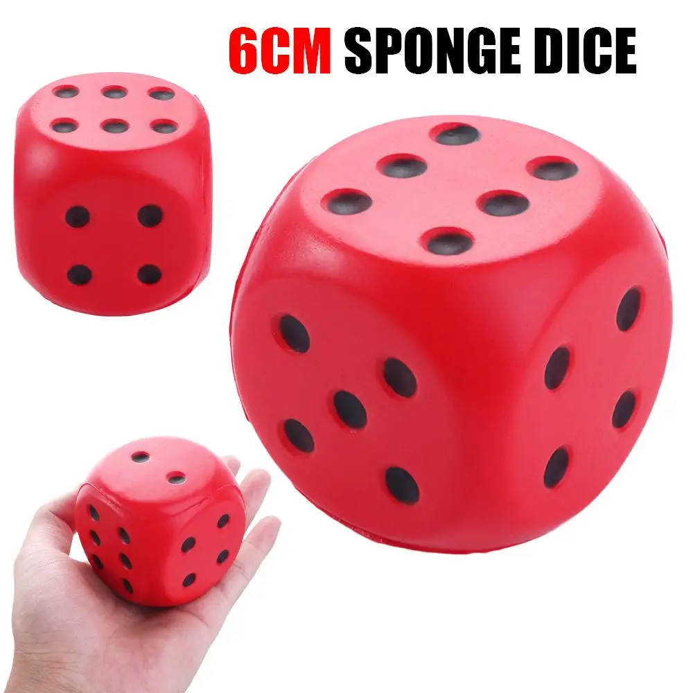 Cognitive Gag  Soft Squeeze Big Dice Solid Color Length 6cm Pressure Relief Anti Stress Sponge Dice Point Dice