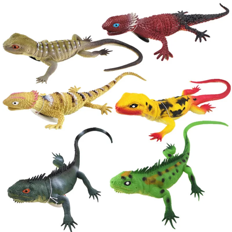 

3pcs Children's Novelty Toy Soft Rubber Reptile Model Simulation Lizard Animal Toy Desktop Decoration Ornaments Christmas gift