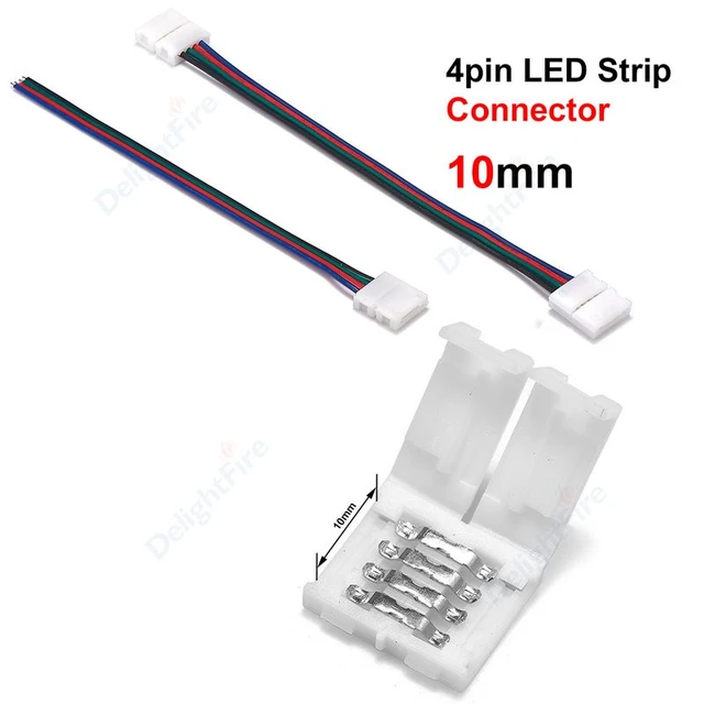 Connecteur RGB RGBW mâle/femelle, 5 broches, 50 pièces, 4 broches, câble à  souder pour bande LED 5050 RGB RGBW - AliExpress