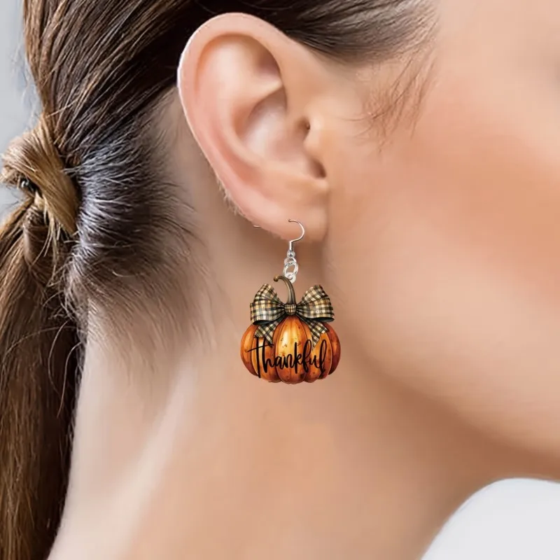 Elegant Pumpkin Drop Earrings for Women Hot Stylish Party Vacation Halloween & Thanksgiving Jewelry Accessory