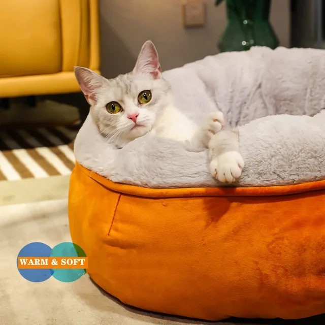 Velvet Plush Cat Bed Cat Basket Nesting House Sleeping Bag Kennel Winter Warm Beds Cushion for small dogs legowisko dla kota 4