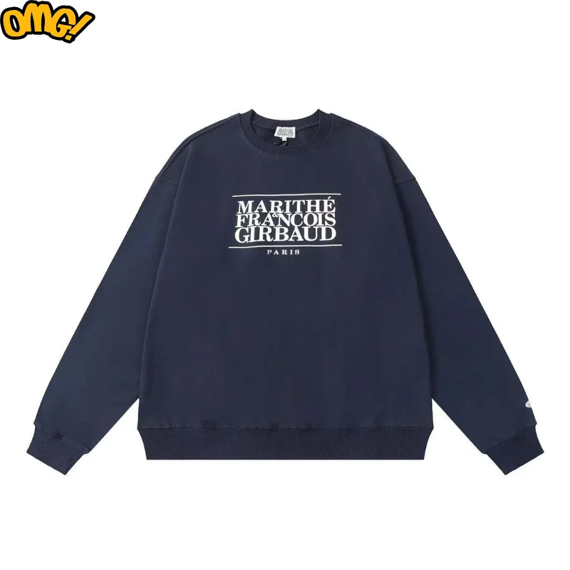

Classic hoodie letter fashion trend loose everything casual warm couple print Korean round collar