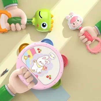 2/1PCS Musical Instruments Baby 0 12 Months Toys Montessori Music Drum Rattle Kids Early Educational Play  Game for Boy Girl