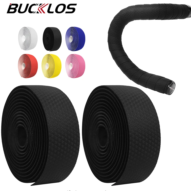 

BUCKLOS Bicycle Handlebar Tape Breathable Speed Racing Bike Bar Tape Handle Warpper Band Non-slip MTB Tapes with Plug
