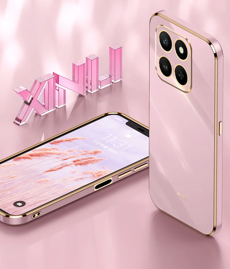 Luxury Plating Soft Silicone Case with Candy Camera Protection TPU Back Cover