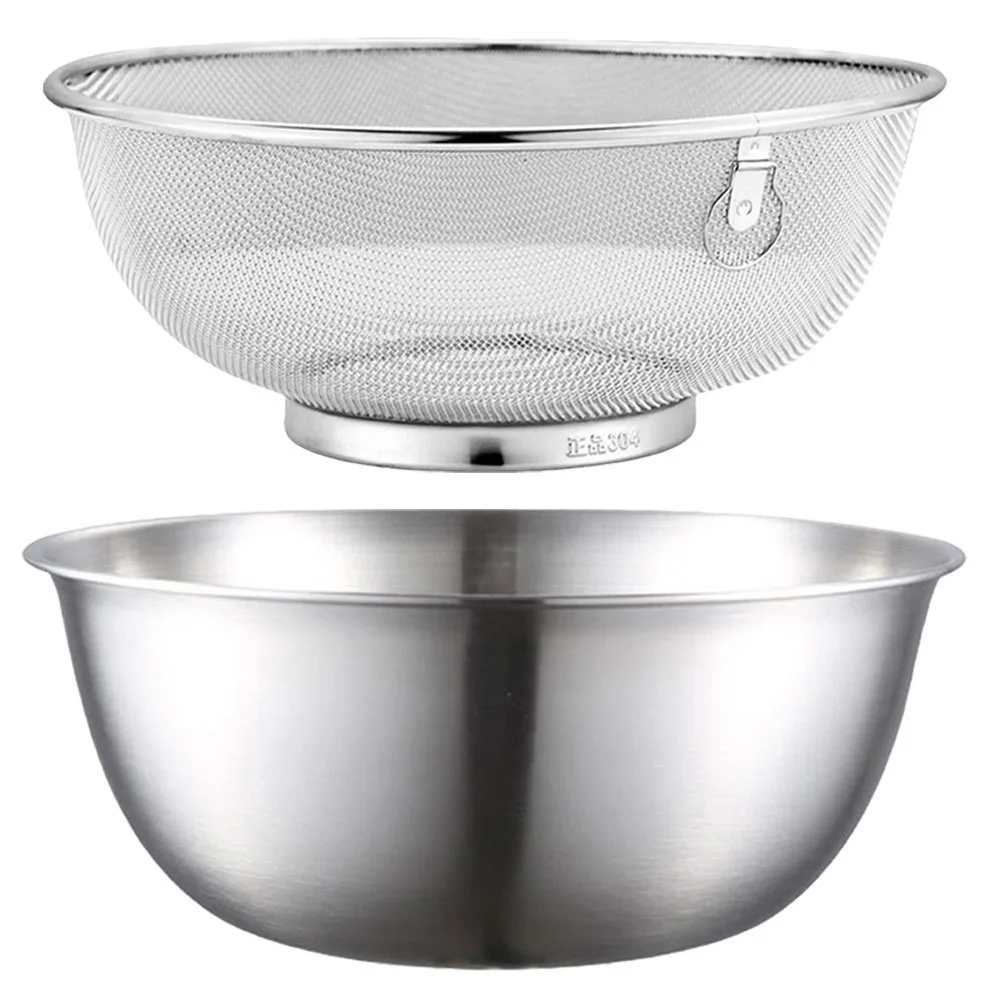

Stainless Steel Draining Basket And Washing Container Fruit Storage Basket Vegetable Washer Kitchen Accessories Tools