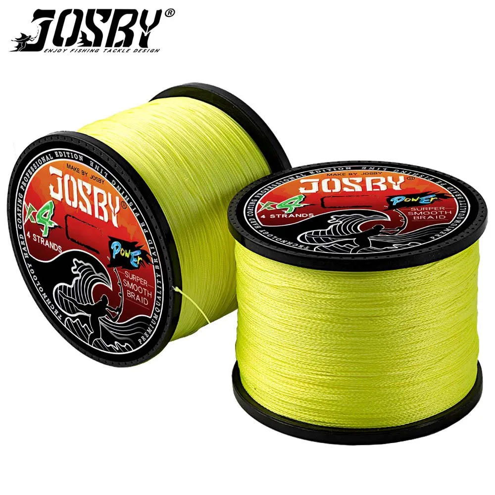 

Плетеная рыболовная леска JOSBY, 4 нити, Полиэтиленовая многонитевая леска для морской воды, 300 м, 500 м, 1000 м, 100 м, прочная гладкая снасть, 8LB-80LB