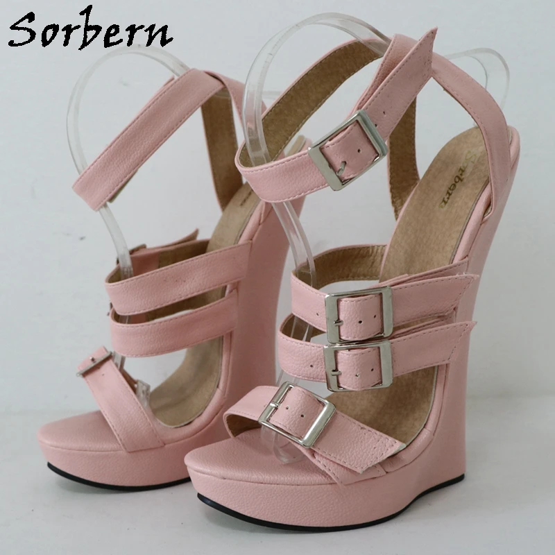 

Sorbern High Arch Women Sandals Wedge High Heels Shoes Platform Cross Ankle Strap Slingback Unisex Footwear Buckles Straps