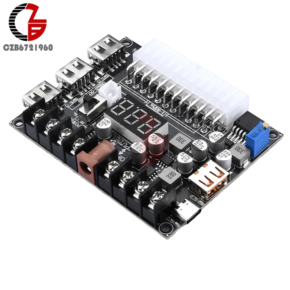 20Pin24PinsATXPowerAdapterBoardAcrylicCaseKitPD20PD30