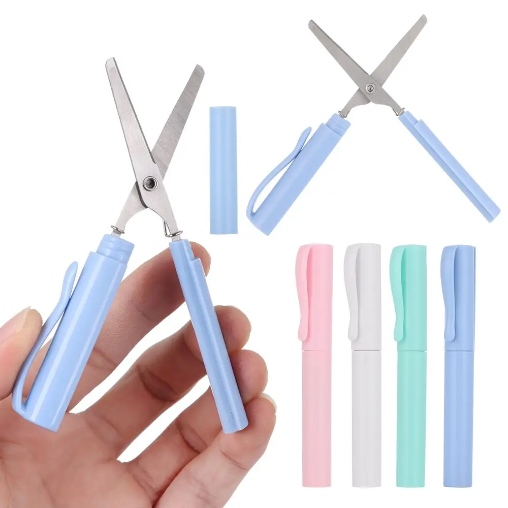 Multifunction Paper-Cutting Art Tool Pen Shape Scissors Folding Scissors School Office Supplies Portable Stationery stationery scissors portable scissors cutter