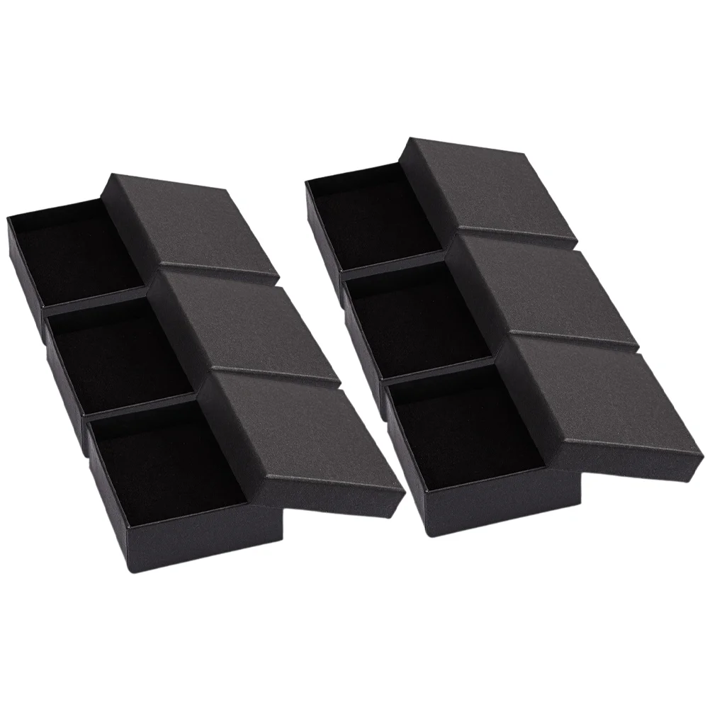 

6pcs Jewelry Gift Wrapping Box Portable Earring Necklace Storage Box Empty Gift Box With Sponge Liner