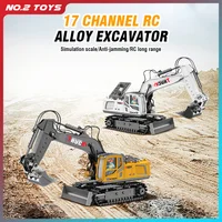 Multifunction Remote Control Excavator Engineering Vehicle 17 Channel Simulation Alloy RC Excavators Truck Toy Car Children Toys 1