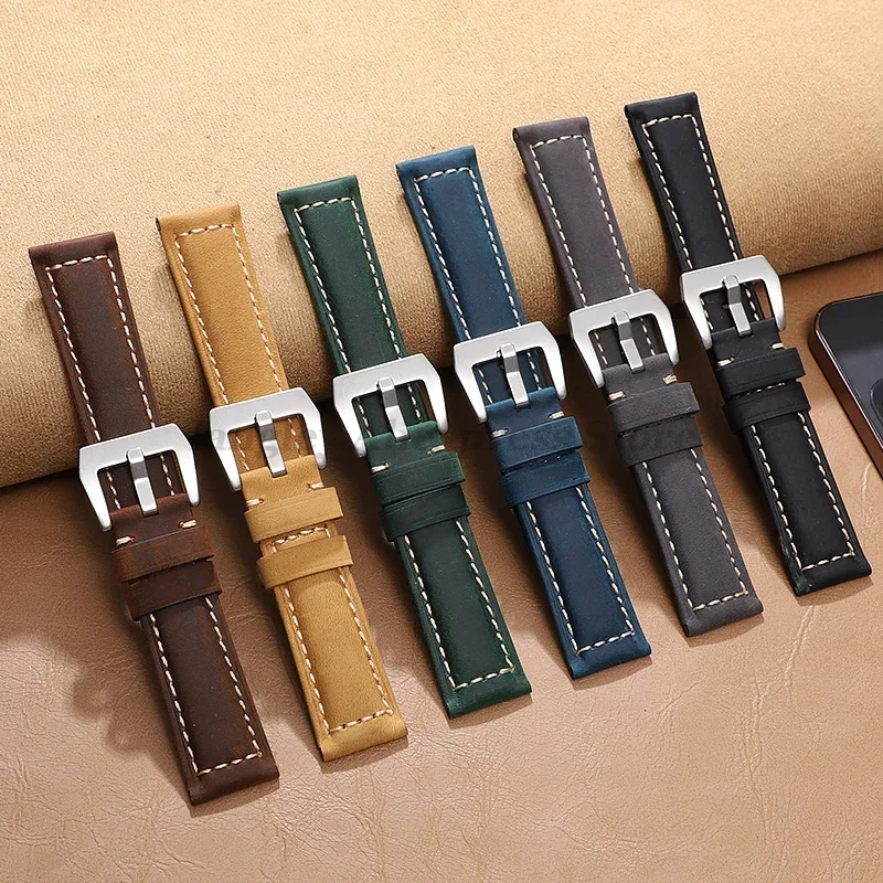 Genuine Leather Watchband Bracelet Strap - Premium Accessory in Multiple Sizes