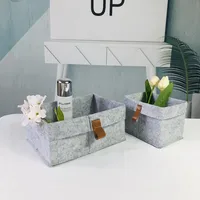 Desktop Storage Baskets Felt fabric Bedroom countertop Organize Basket Pen holder Sundries Cosmetics Storage,Basket of flowe 1