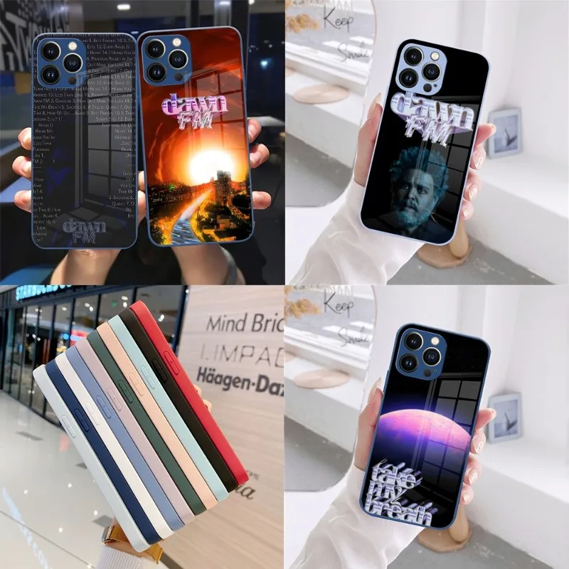The Weeknd New Album Dawn Fm Custodia Per Telefono Navy Blue Glass Per Iphone 13 14 12 11 Pro Xs Max Plus Mini X Xr 8 7 6S Se2020 Cover