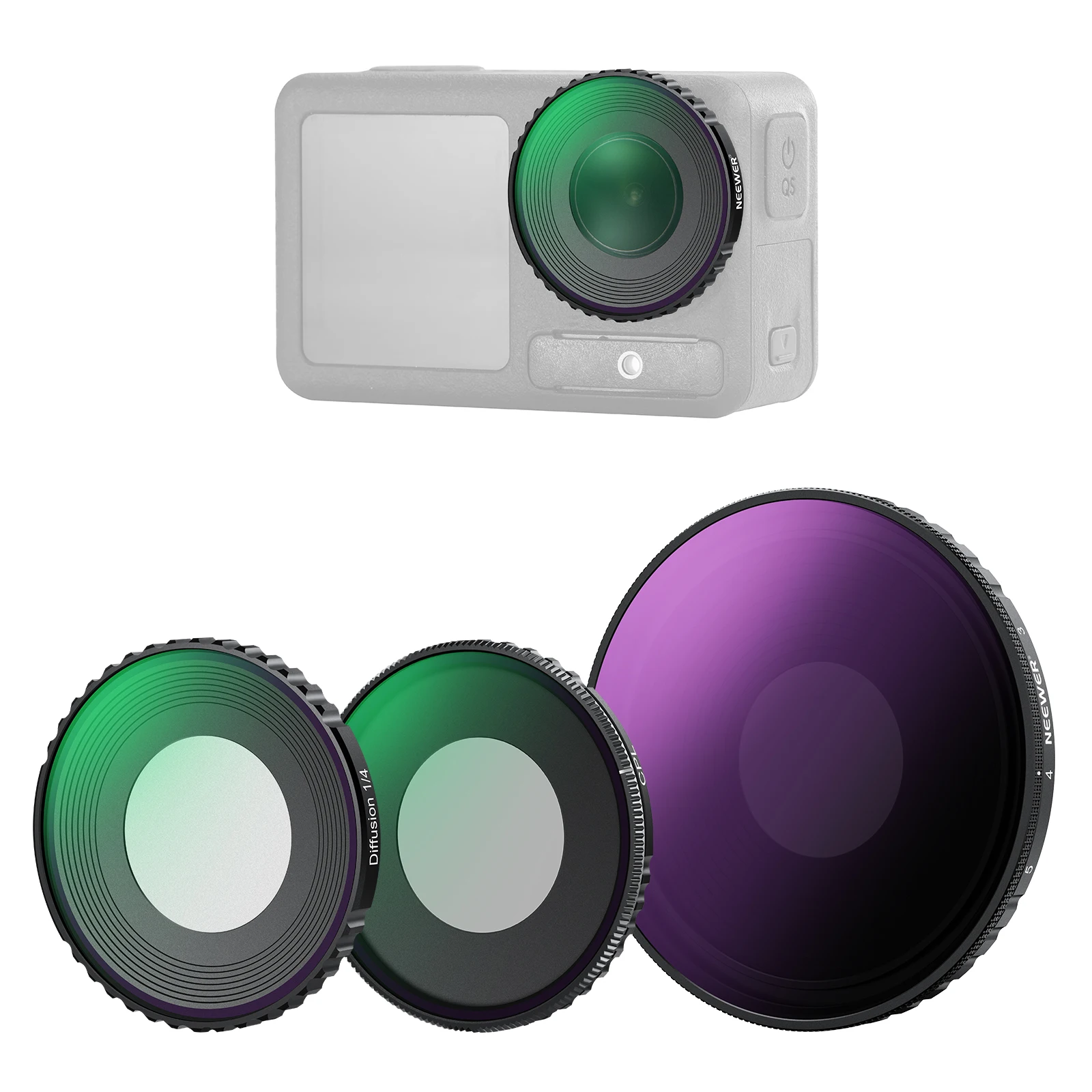 ND Filter Kit For DJI Osmo Action 5 Pro/4, Variable ND8-32+ CPL + Black Mist Dif