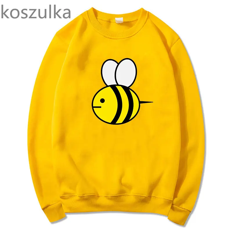 Kawaii Bee and Puppycat Sweatshirt Yellow Bee crew neck Hoodies Streetwear  Sport Hoodie Cartoon winter clothes women Long Sleeve - AliExpress