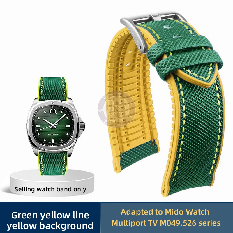 Enhanced Product Title:  
Premium 22mm Nylon Rubber Men's Watch Strap - Blue, Green, Black