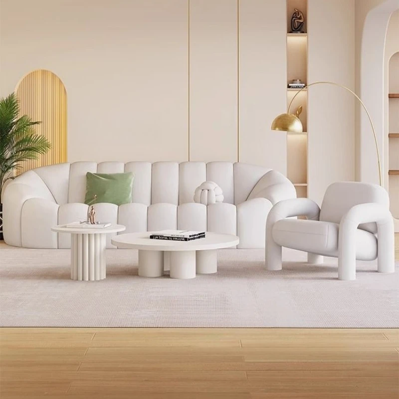 Creative Single Sofa Italian Minimalist Meeting Table Chair Set Designer Armchair Lounge One Table Two Chairs Hotel Furniture