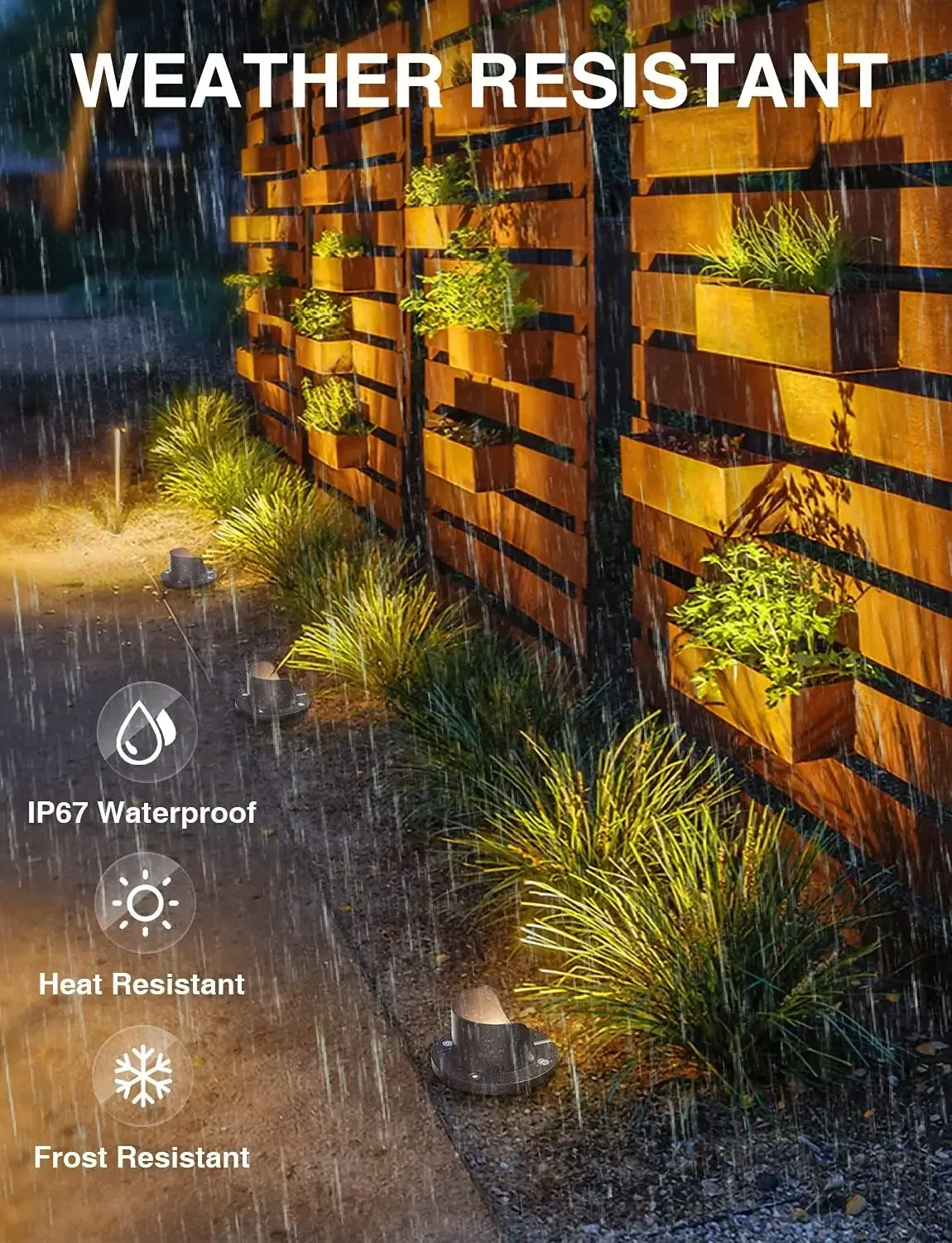 Low Voltage Landscape Lights 12W LED Outdoor In-Ground Waterproof Shielded Well Lights 12V-24V Warm White Paver Lights with Wire 4