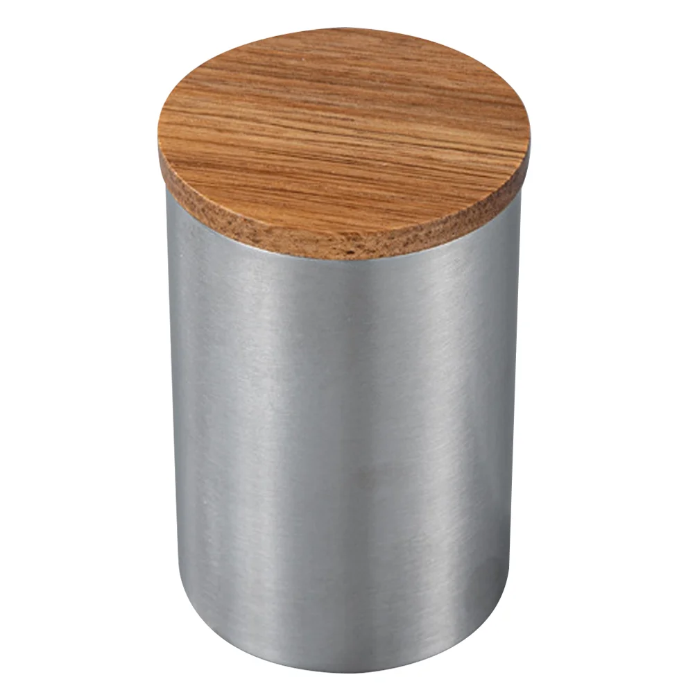 

Coffee Storage Tank Canister Reusable Tea Kitchen Canisters Jar Desktop Wooden Tin for Bags Beans