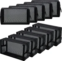 Black Mesh Toiletry Bags Travel Makeup Bag Small Large Case Organizer Cosmetic Cases Toiletries Storage Handbag Pouch Wholesale 2