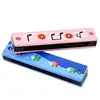 Harmonica Wooden Painted Double Row 16 Holes 24 Holes Can Blow Harmonica Children's Musical Instruments Toy Mouth Organ 4