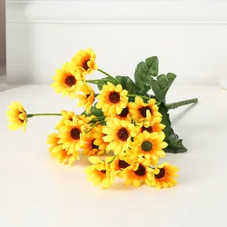 Vibrant Artificial Sunflower Bouquet - 13 Head Arrangement (24 Heads Sunflowers)