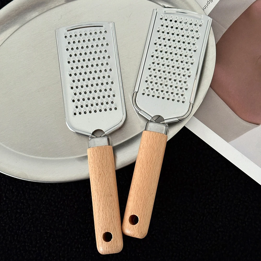 Kitchen Grater 1PC Wooden Handle Grater Small Kitchenware Stainless Steel Baking Utensils