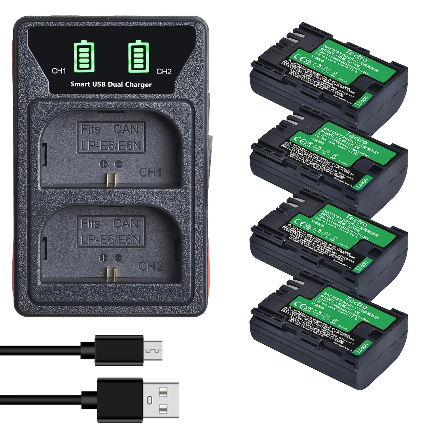 1865Mah Li-Ion Lp-E6 Lp-E6N Batteria/Caricabatterie Per Canon Eos 6D 7D 5D Mark Ii Iii Iv 60D 60Da 70D 80D 90D 5Ds R5 R6 Xc10 Xc15