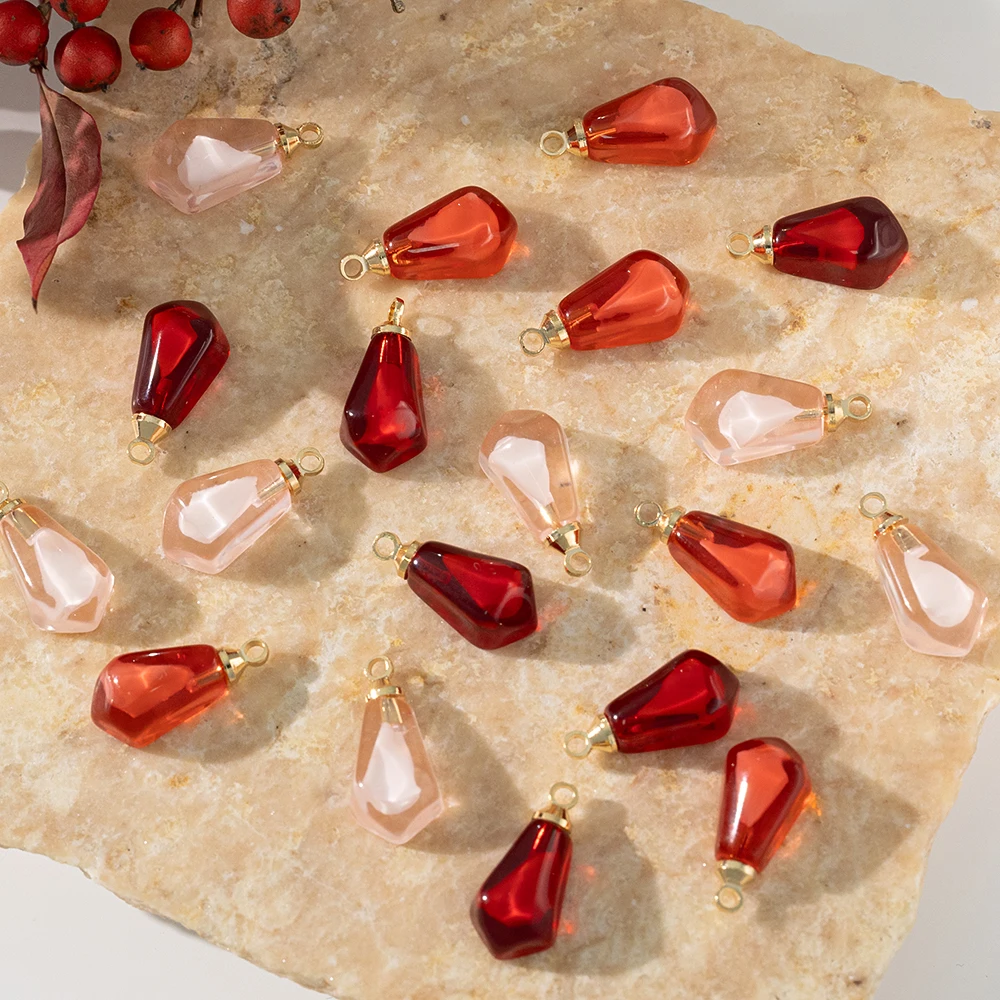 10 stücke Harz Nette Rote Granatapfel Samen Anhänger Charms Für DIY Ohrringe Halsketten Schmuck Machen Liefert Zubehör Erkenntnisse