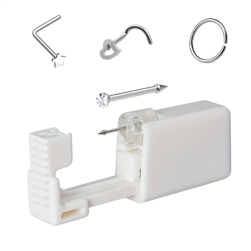 Disposable Ear Nose Piercing Jewelry Kit With Heart Star Replacement Nose Rings Studs