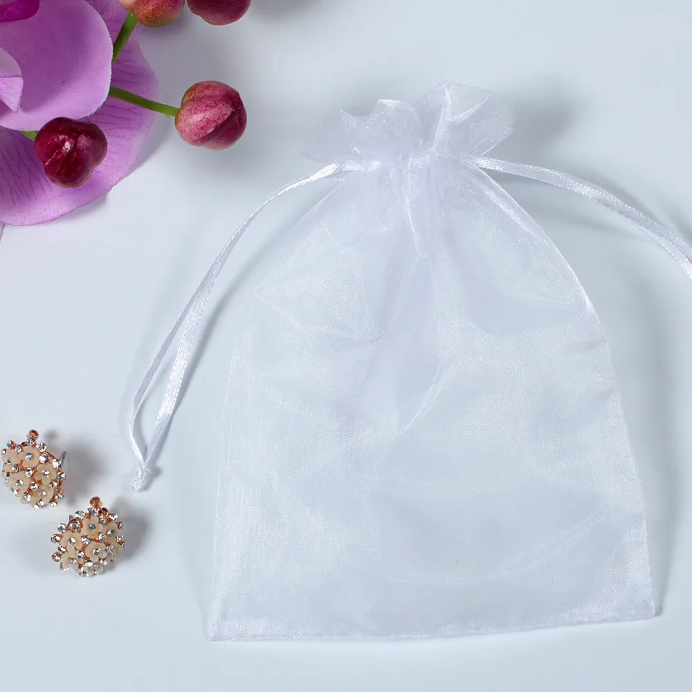 10/50 Pieces Drawable Organza Bags Multicolor Gifts Wedding Decoration Jewelry Candy Bags Christmas Gift Decoration