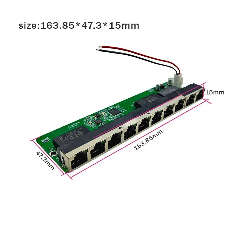 표준 프로토콜 802.3AF AT 48V POE OUT 48V POE 스위치, 100 mbps 8 포트 POE, 2 포트 업 링크 NVR, 워치독 기능